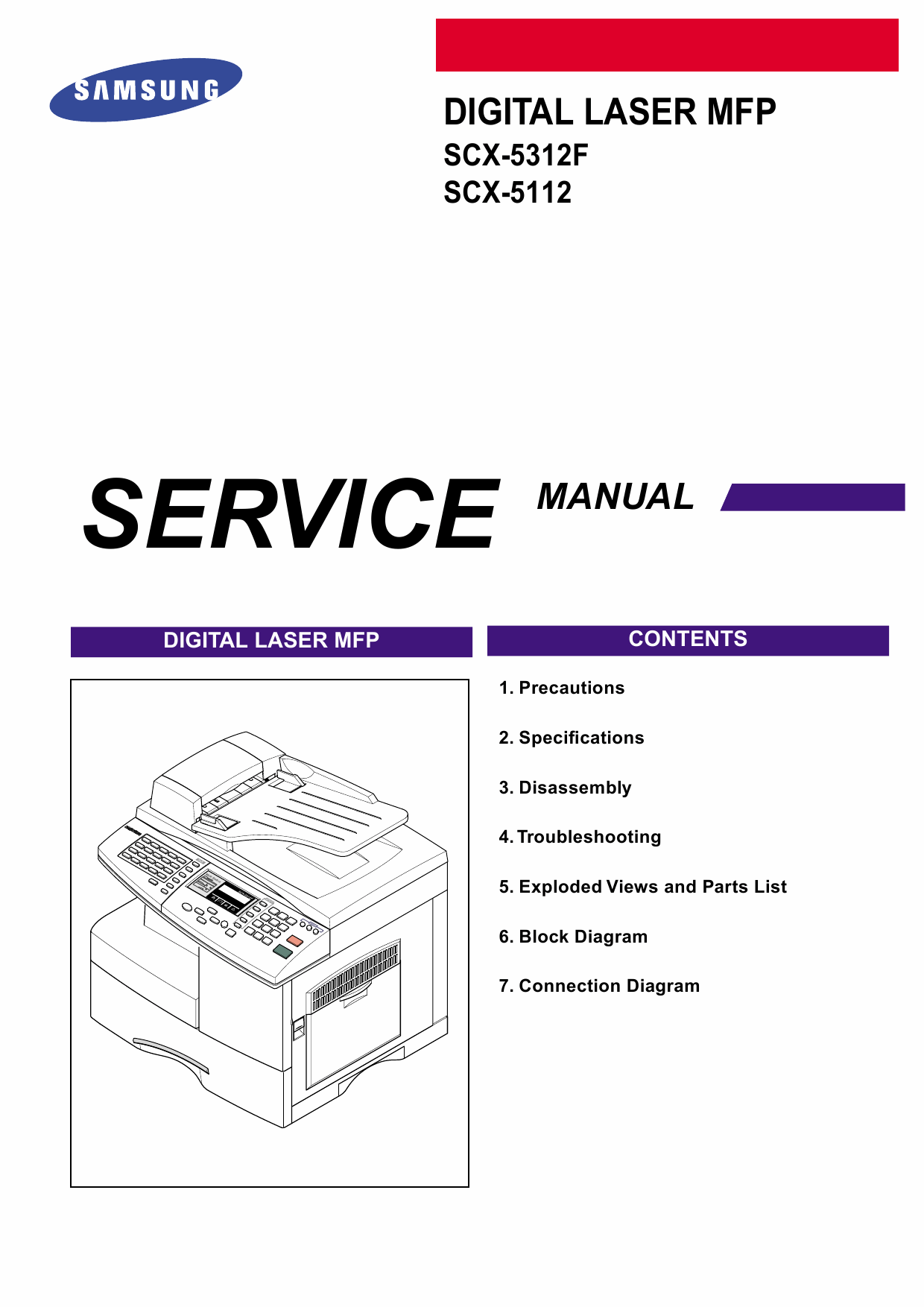 Samsung Digital-Laser-MFP SCX-5312F 5112 Parts and Service Manual-1